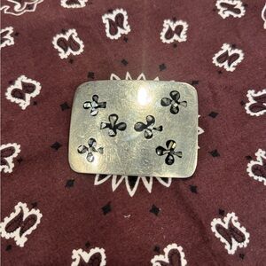 Silver Floral Belt Buckle